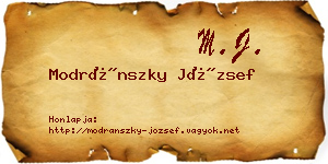 Modránszky József névjegykártya