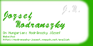jozsef modranszky business card