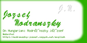 jozsef modranszky business card